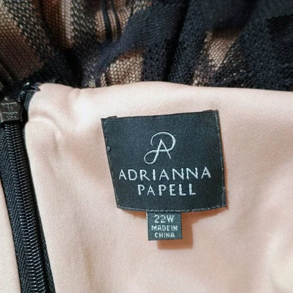 EUC: Adrianna Papell Sze 22W Black Sheath Formal Dress - Picture 3 of 9